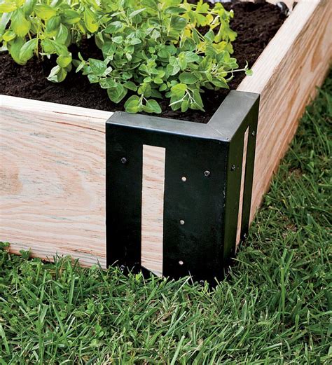 elevated planter box metal corners|raised corners for garden beds.